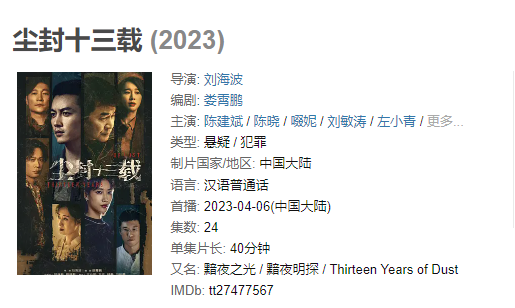 《尘封十三载》【4K/1080P】【全集】（2023）主演: 陈建斌 / 陈晓 / 啜妮 / 刘敏涛 / 左小青 